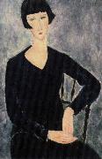 Amedeo Modigliani sittabde kvinna i blatt Germany oil painting artist